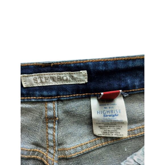 Stetson Women's Blue 915 High Rise Arrow Pocket Straight Fit Jeans Size 4 Tall - Picture 11 of 11